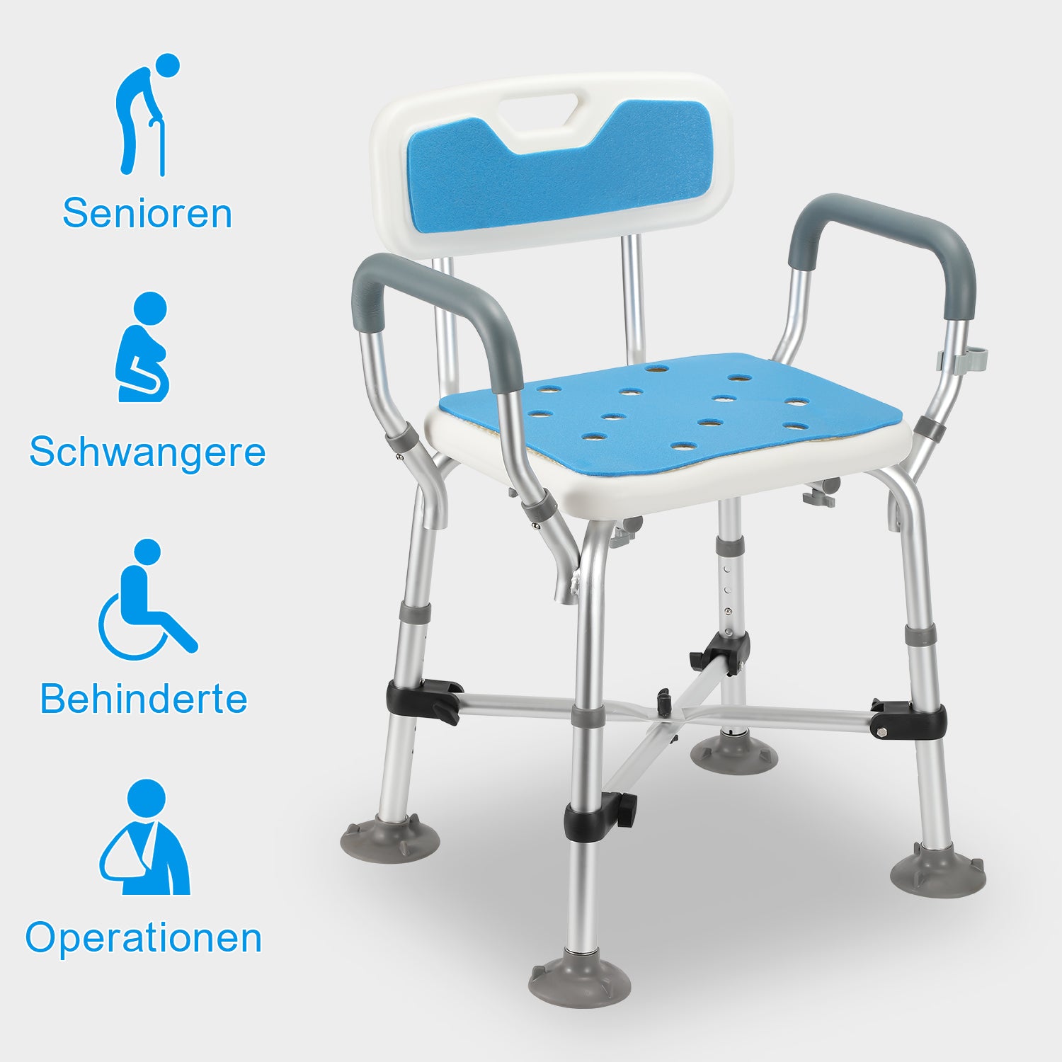 Duschhocker mit Doppelt Verstärkter Querbalken