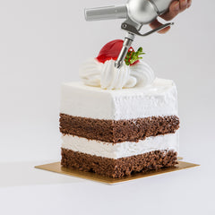 SWANEW Sahnespender Aluminium/Edelstahl Sahnesyphon, 0,5 L Mit 3 Edelstahl Deko-Düsen und Reinigungbürste