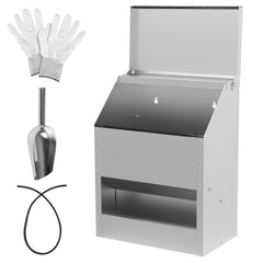 SWANEW Hühnerfutterautomat, Futterspender Hühner, 4.5/11.5kg, mit Deckel & Wandhalterung