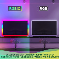 SWANEW LED Strip, Neon LED Strip, RGBIC Streifen mit App-Steuerung Musik-Sync DIY-Farbwechsel Lichtband, LED band Neon