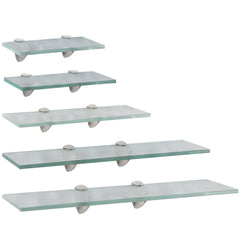 SWANEW Glasablage Glasregal, Wandregal Mattglas mit 8mm ESG Sicherheitsglas und Halterung, Duschregal/Badablage