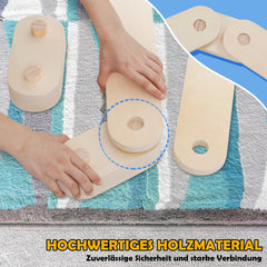 SWANEW Schwebebalken aus Holz, Balancierbalken mit 6 Balanciersteine, für Indoor und Outdoor, Spielzeug für Balance-Koordination, Mit Aufbewahrungstasche, geeignet für Kinder im Alter von 3-7 Jahren