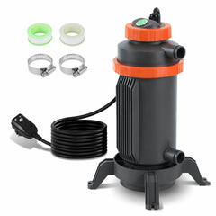 SWANEW Poolheizung Elektrisch, 3KW Pool Heizung, Warmwasser Heizung für Pools, Schnittstelle 32-38 mm