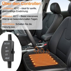 SWANEW Auto Sitzheizung, Auto Rücksitzheizung Matten mit Schalter 12V PKW KFZ getrennt carbonheizmatte Heizstufen