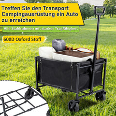 SWANEW Bollerwagen, Ware Gerätewagen, Handwagen, Transportwagen, mit klappbarer Seitenwand, 60 L