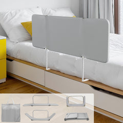 SWANEW 150cm Bettgitter, Klappbar, Kinderbettschutzgitter, Bettschutzgitter, Rausfallschutz