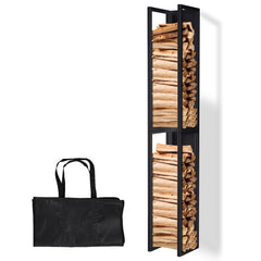 SWANEW Kaminholzregal Metall, Hängend brennholzregal, Feuerholzregal