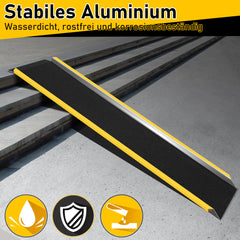 SWANEW 2 Stück Auffahrrampe, 118cm Alu Rollstuhlrampe, Laderampe Tragfähigkeit 300kg