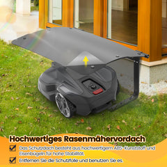 SWANEW Mähroboter Garage, Rasenmäher Garage mit Zusammenklappbar Dach, Regenschutz für Roboter-Rasenmäher