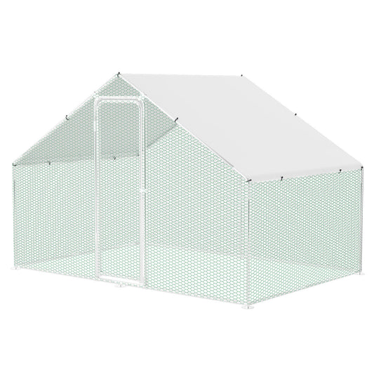 SWANEW Hühnerstall Freilaufgehege, Hühnerhaus Outdoor Geflügelstall, 3x2x2m(LxBxH)