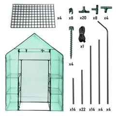 SWANEW Foliengewächshaus Gewächshaus Begehbares Gartenhäuschen Tomatenhaus