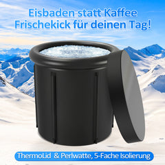 SWANEW Eisbad Eisbaden Tonne 80 cm, Faltbare Badewanne 390L, Kältetherapie Set mit 5 Isolierschichten, Aufblasbare Eistonne-Set für Zuhause
