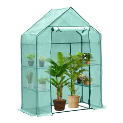 SWANEW Foliengewächshaus Gewächshaus Begehbares Gartenhäuschen Tomatenhaus