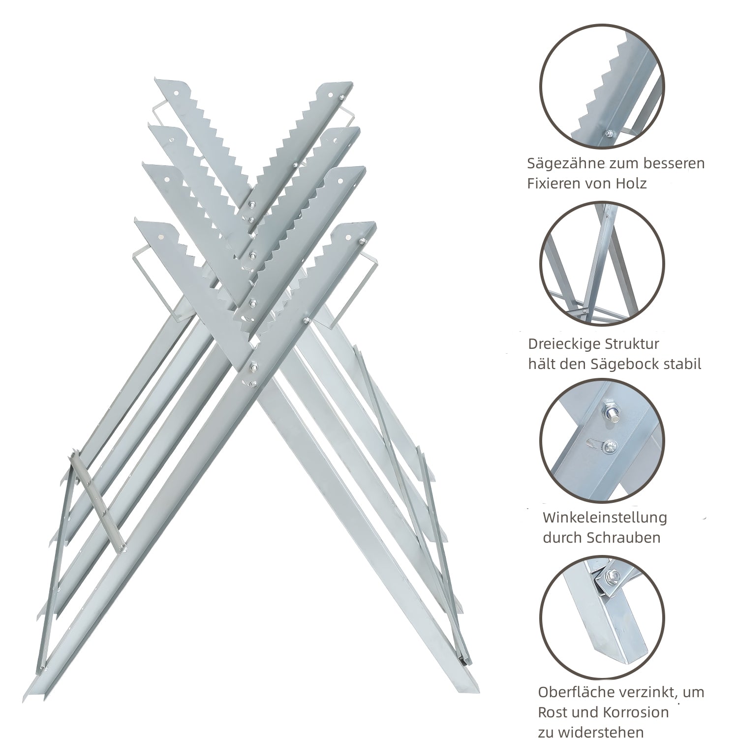 Sägebock Metall verzinkt 81x80x80cm