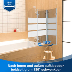 SWANEW Duschwand für Badewanne, 2/3-Teilig faltbar & drehbar Badewannenaufsatz, Duschtrennwand, 6mm ESG Sicherheitsglas Spritzwasserschutz