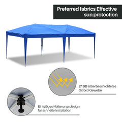 SWANEW Faltpavillon mit Zentralverriegelung, Pop Up Pavillon, 3x6m, UV-Schutz, Wasserdicht