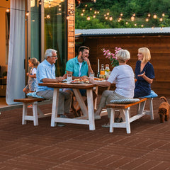 SWANEW PP Terrassenfliesen, Kunststoff-Pflastersteine, Kunststoffboden