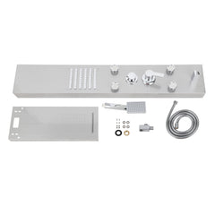 SWANEW Duschpaneel mit Armatur, 5 Funktionen, Verstellbare Massagedüsen, Wandduschpaneel Duschsäule, Edelstahl