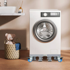 SWANEW Waschmaschinen Untergestell, 41-65cm 8 Füße und 4 Räder, Verstellbare Waschmaschine Sockel, Podeste & Rahmen für Gefrierschrank