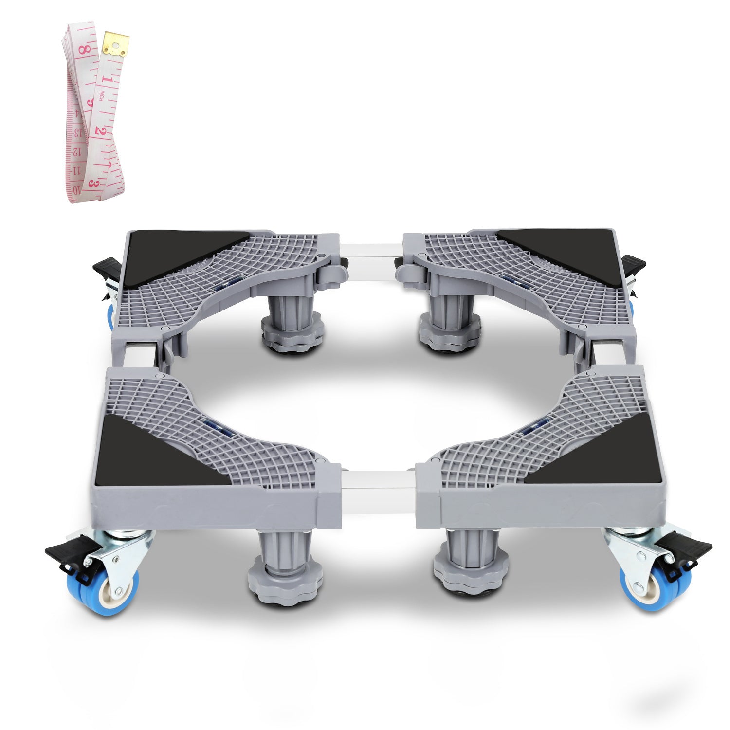 SWANEW Waschmaschinen Untergestell, 41-65cm 8 Füße und 4 Räder, Verstellbare Waschmaschine Sockel, Podeste & Rahmen für Gefrierschrank