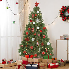 SWANEW Weihnachtskugel-Set - 130 Stück hochwertige Kunststoff-Weihnachtskugeln in verschiedenen Designs, schön gestaltete