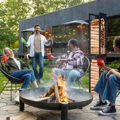 SWANEW Kaminholzregal Metall, Hängend brennholzregal, Feuerholzregal