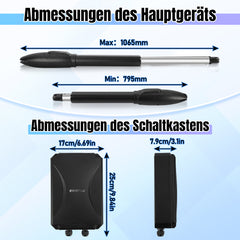 SWANEW Flügeltorantrieb Automatischer, Drehtorantrieb Toröffner, 50W 300kgx2, Doppelflügeltorantrieb