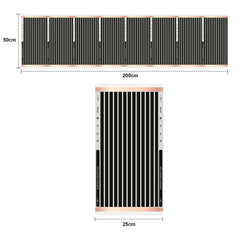 SWANEW Infrarot Heizfolie, Elektrische Fußbodenheizung, 220W/㎡