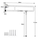 SWANEW WandstĂŒtzgriff Toilette, Klappgriff Haltegriff Dusche, Rutschfeste WC Aufstehhilfe Sicherheitsgriff