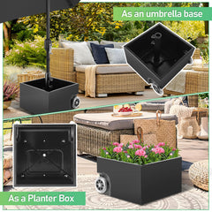 SWANEW Sonnenschirmständer Schirmständer Sonnenschirm Ständer mit Rollen, Bepflanzbar