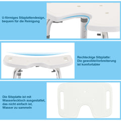 Duschhocker Duschstuhl Höhenverstellbar 41-56 cm