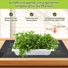 SWANEW Heizmatte Pflanzen mit Thermostat, Wärmematte, IP67 Wasserdicht, 27W/55W