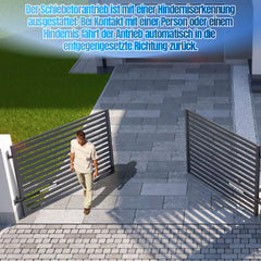 SWANEW Automatischer Flügeltorantrieb, Doppelflügeltorantrieb, Torantrieb Drehtorantrieb Toröffner Drehtoröffner Set Max 6m, 300kg / 3m pro Flügel (50Wx2)