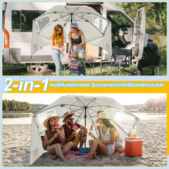 2 in 1 Sonnenschirm Alu Strandschirm