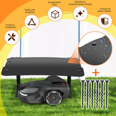 SWANEW Mähroboter Garage, Rasenmäher Garage mit Zusammenklappbar Dach, Regenschutz für Roboter-Rasenmäher