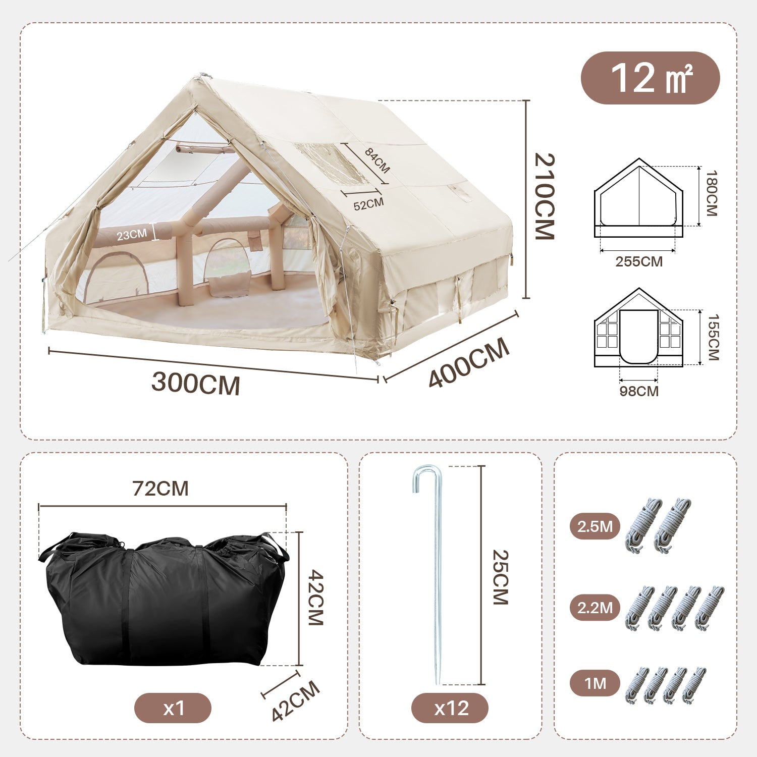 SWANEW Aufblasbares Gampingzelt