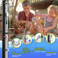 SWANEW Solardusche 20/35/40 Liter Solar Gartendusche Inkl. Schutzhaube und 180° Regenduschkopf, bis 60°C, 50 PSI Wasserdruck, ohne Stromanschluss, für den Garten Urlaub und Camping