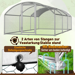 Hühnerstall Freilaufgehege 3x6x2m Kuppel Dach