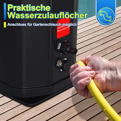 SWANEW Solardusche 20/35/40 Liter Solar Gartendusche Inkl. Schutzhaube und 180° Regenduschkopf, bis 60°C, 50 PSI Wasserdruck, ohne Stromanschluss, für den Garten Urlaub und Camping