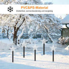 SWANEW LED Garten Leuchtstäbe Stern, Weihnachtslichter Außen mit Batterie und Timer, IP65 Sterne Weihnachtsbeleuchtung, für Gartenstecker
