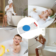 SWANEW Badewannenbrett mit Griff und Seifenablage 69x28cm Einstellbar 41-62cm, Badewannensitz Erwachsene Senioren, Sitzbrett fĂŒr Badewanne Duschbrett max 150KG Badebrett