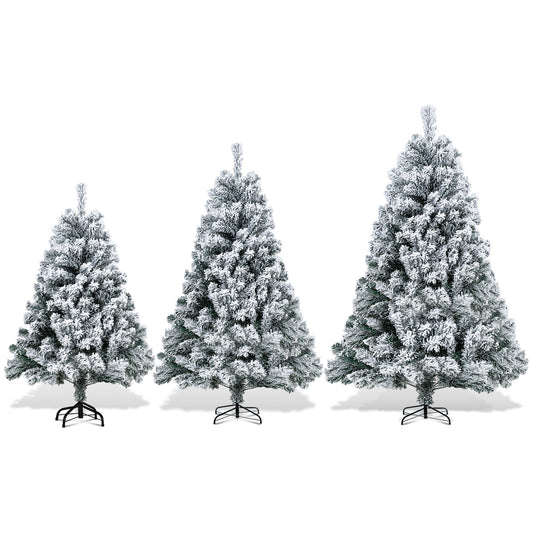 SWANEW Künstlicher Weihnachtsbaum mit Schnee, Automatischer künstlich Tannenbaum, Klapp-Schirmsystem