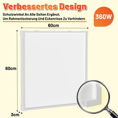 SWANEW Infrarotheizung Deckenheizung, Weiß Kohlenstoffkristall, 360/770W