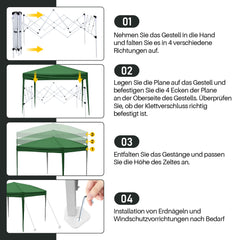 SWANEW Faltpavillon mit Zentralverriegelung, Pop Up Pavillon, 3x6m, UV-Schutz, Wasserdicht