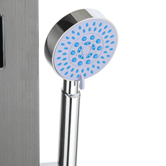 SWANEW LED Duschpaneel, Regendusche Duschsystem, 5-in-1, mit Temperaturanzeige, Edelstahl Duschsäule