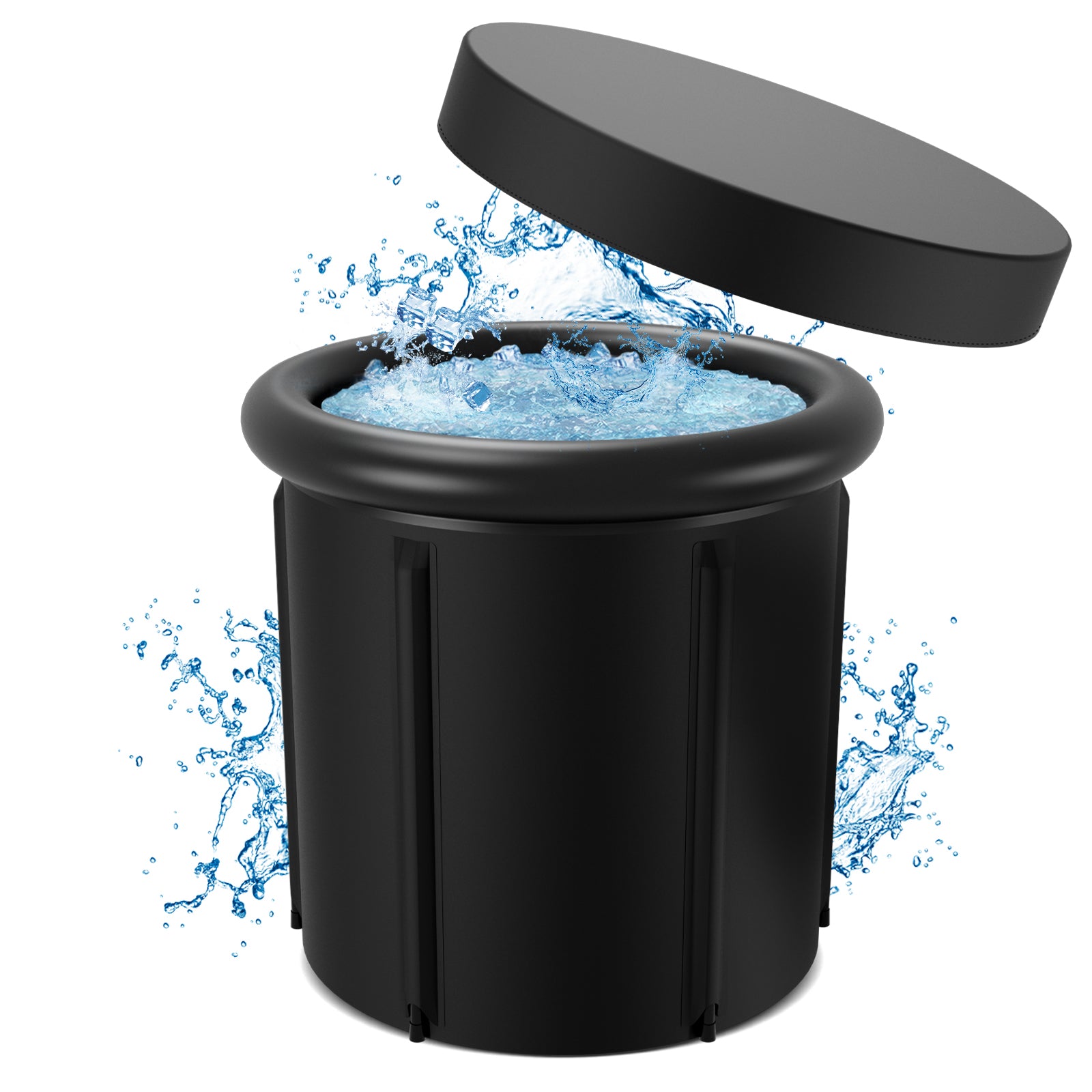 SWANEW Eisbad Eisbaden Tonne 80 cm, Faltbare Badewanne 390L, Kältetherapie Set mit 5 Isolierschichten, Aufblasbare Eistonne-Set für Zuhause