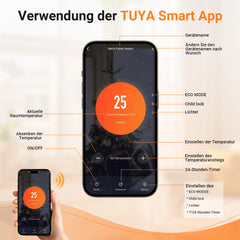 SWANEW Infrarotheizung, 450W Elektroheizung, Standgerät, Wandmontage