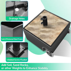 SWANEW Sonnenschirmständer Schirmständer Sonnenschirm Ständer mit Rollen, Bepflanzbar