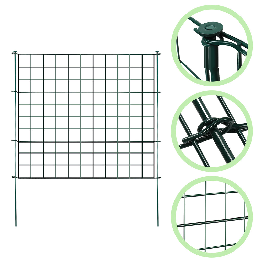 SWANEW Teichzaun Gartenzaun Steckzaun, Zaunelemente metall Gitterzaun Set ür den Garten, Freigehege