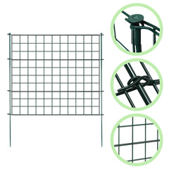 SWANEW Teichzaun Gartenzaun Steckzaun, Zaunelemente metall Gitterzaun Set ür den Garten, Freigehege